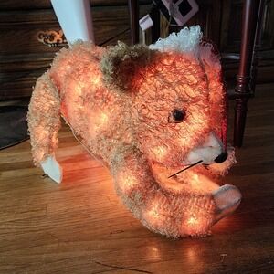 Vintage Light Up Cat Christmas Holiday Decor 18 Inch 60s 70s Feline Santa‎ W
